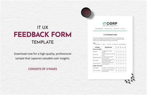 user feedback form for it department