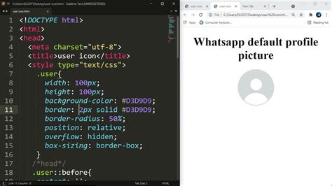 user icon code in html