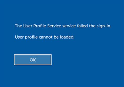 user profile cannot be loaded fix