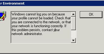 user profile cannot be loaded remote desktop
