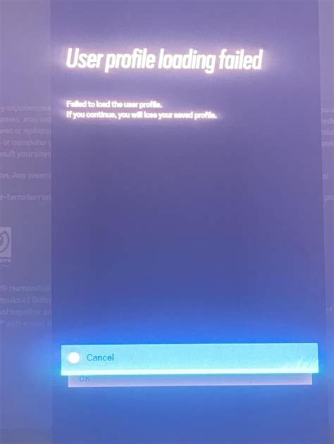 user profile loading failed