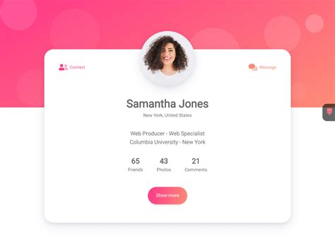 user profile page template html css with source code