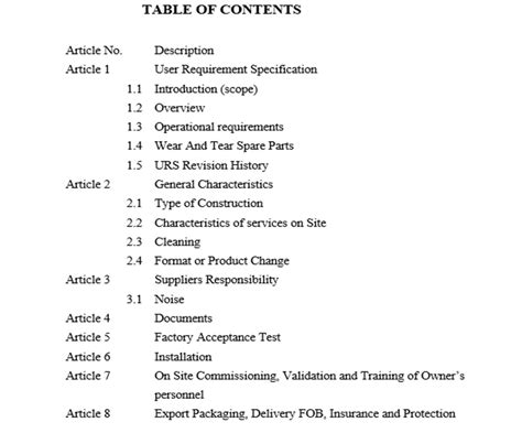 user requirement specification in quality assurance