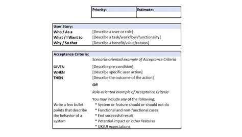 user story problem statement