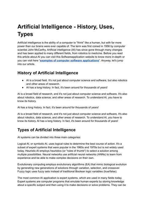 uses of artificial intelligence pdf