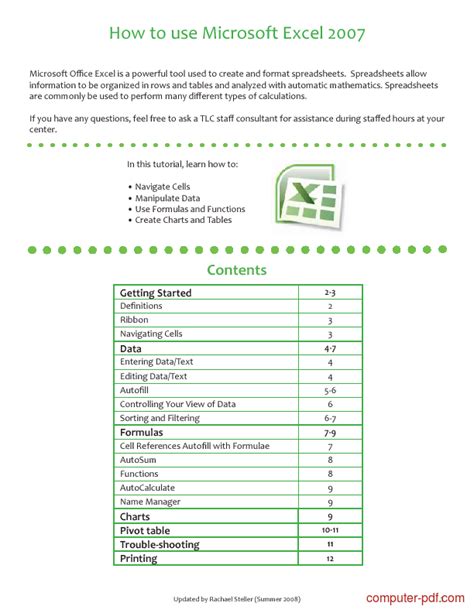 uses of microsoft excel pdf