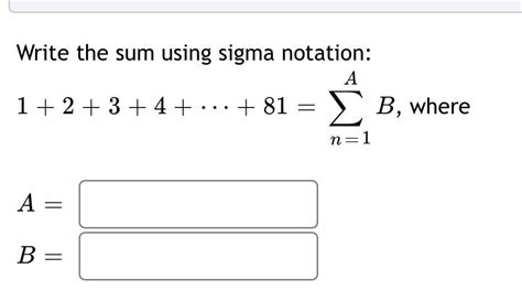 using sigma notation