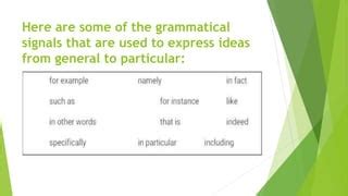 using words to express ideas what grammatical name is given to this expression