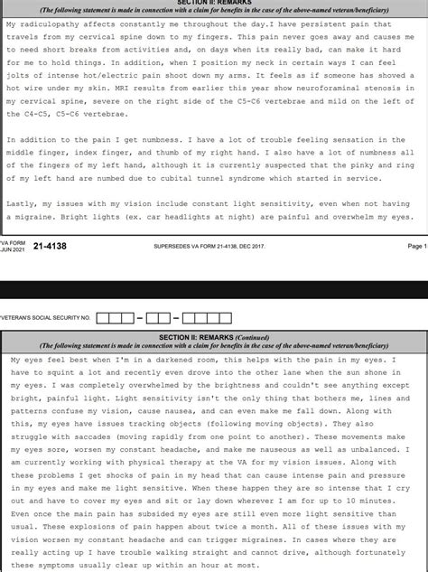 va personal statement examples reddit