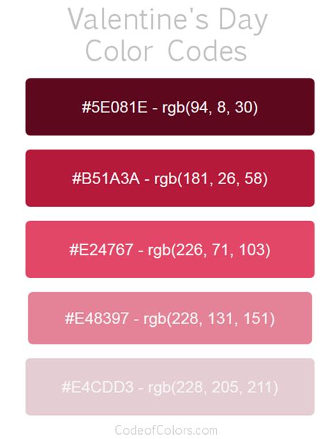 valentine's day colour code