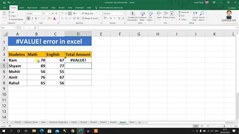 value error in excel vlookup