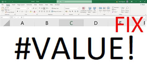 value problem in excel