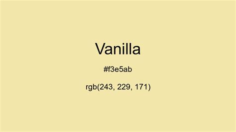 vanilla colors hex code