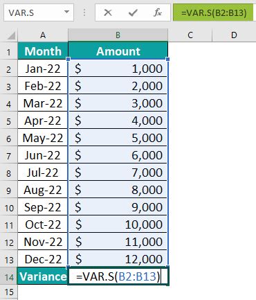 var parametrico formula excel