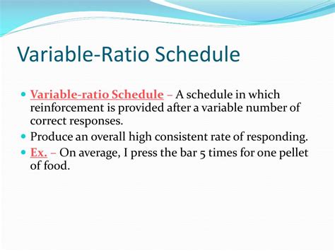 variable ratio schedule definition