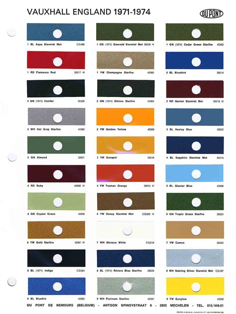 vauxhall adam blue colour code