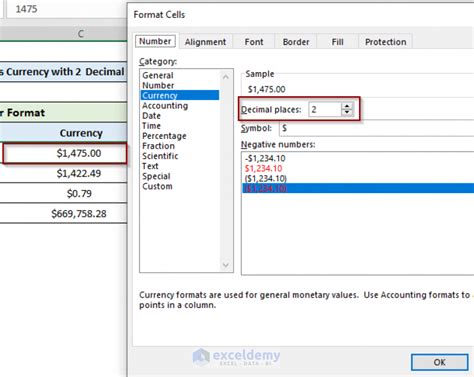 vba code for currency format