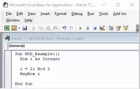 vba mod function example