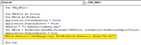 vba xml xpath example