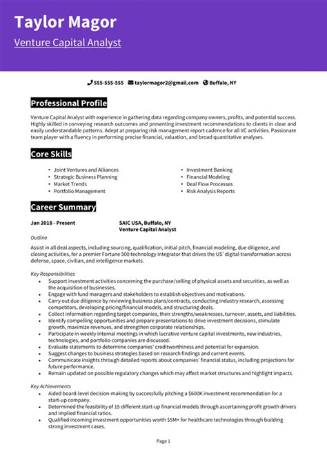 vc cv examples