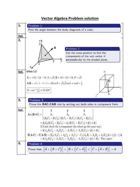vector math problems solutions pdf