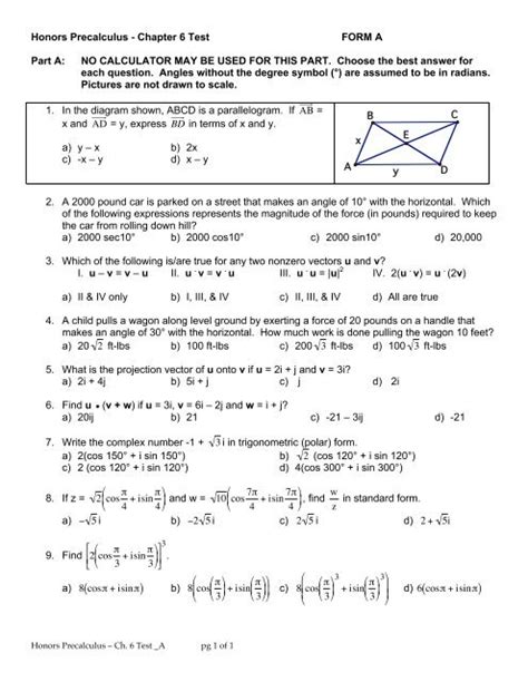 vector practice problems precalculus