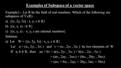 vector subspace examples