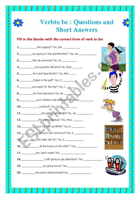verb form questions with answers