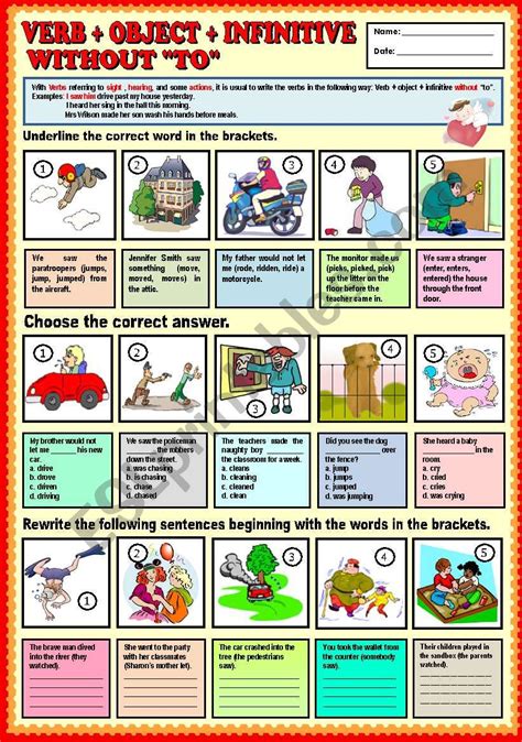 verb object infinitive without to examples