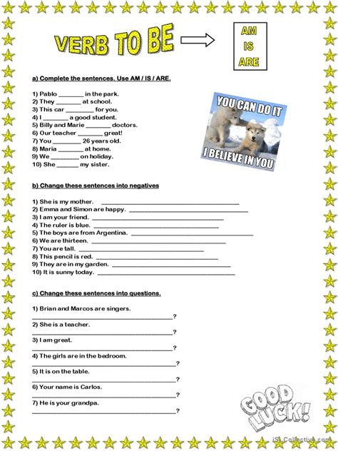 verb to be affirmative negative and interrogative pdf