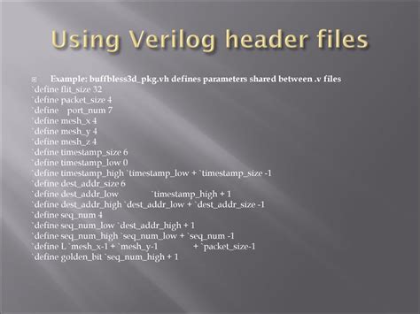 verilog header file example