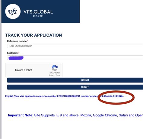 vfs global applicant reference number