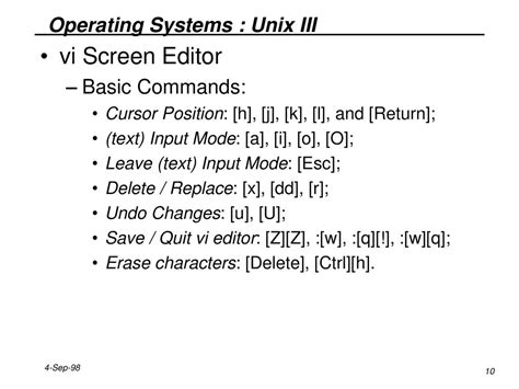 vi edit mode command