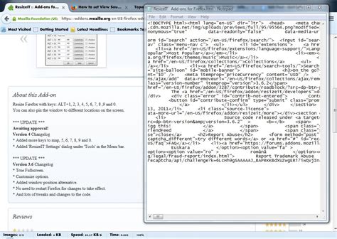 view page source code firefox
