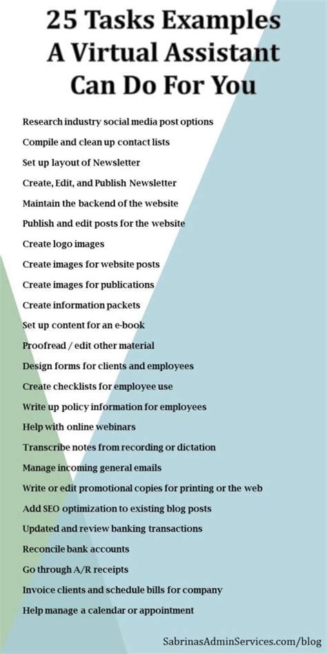 virtual assistant task sample