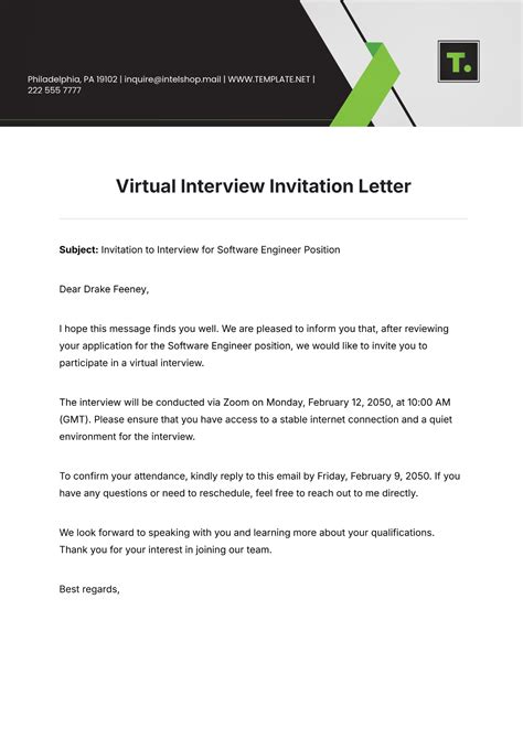 virtual interview invitation
