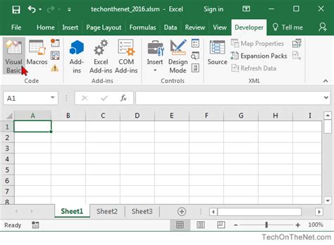 visual basic editor excel 365