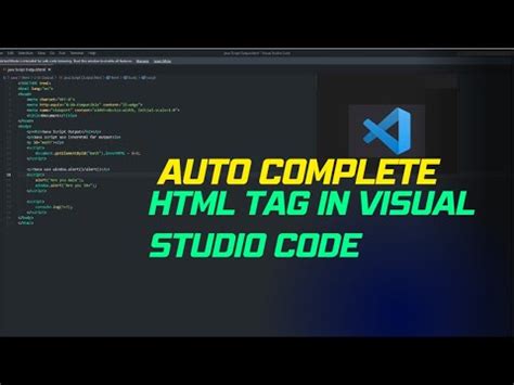 visual studio code auto complete html tags