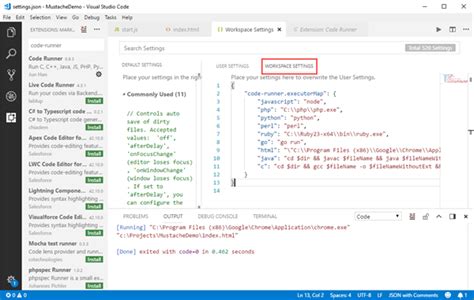 visual studio code code runner executormap