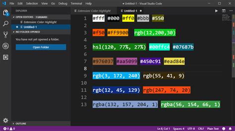 visual studio code color coding