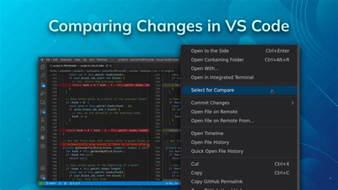 visual studio code compare two files. shortcut