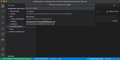 visual studio code connect to jupyter server