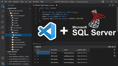 visual studio code connect to sql database