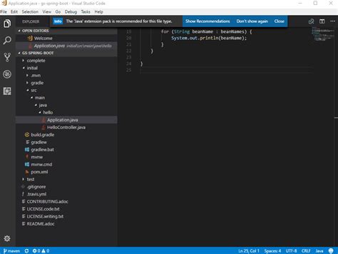 visual studio code extension for java