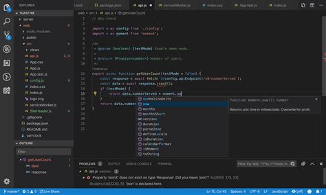 visual studio code javascript project