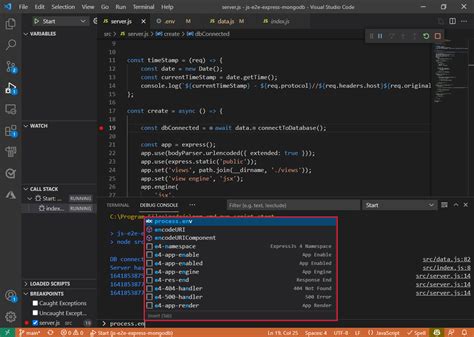 visual studio code node js autocomplete