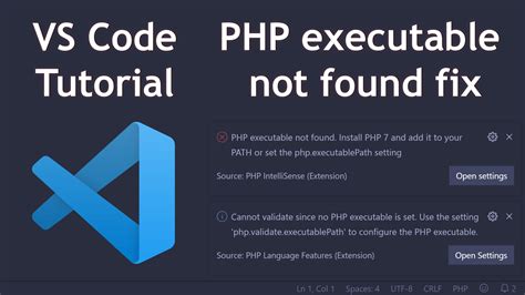 visual studio code php executable not found