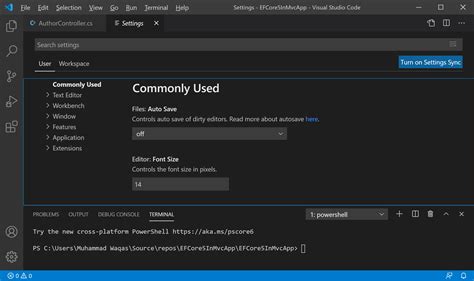 visual studio code project settings