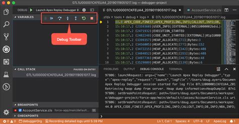 visual studio code salesforce debugger