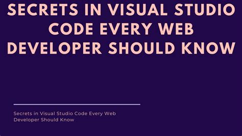 visual studio code secrets